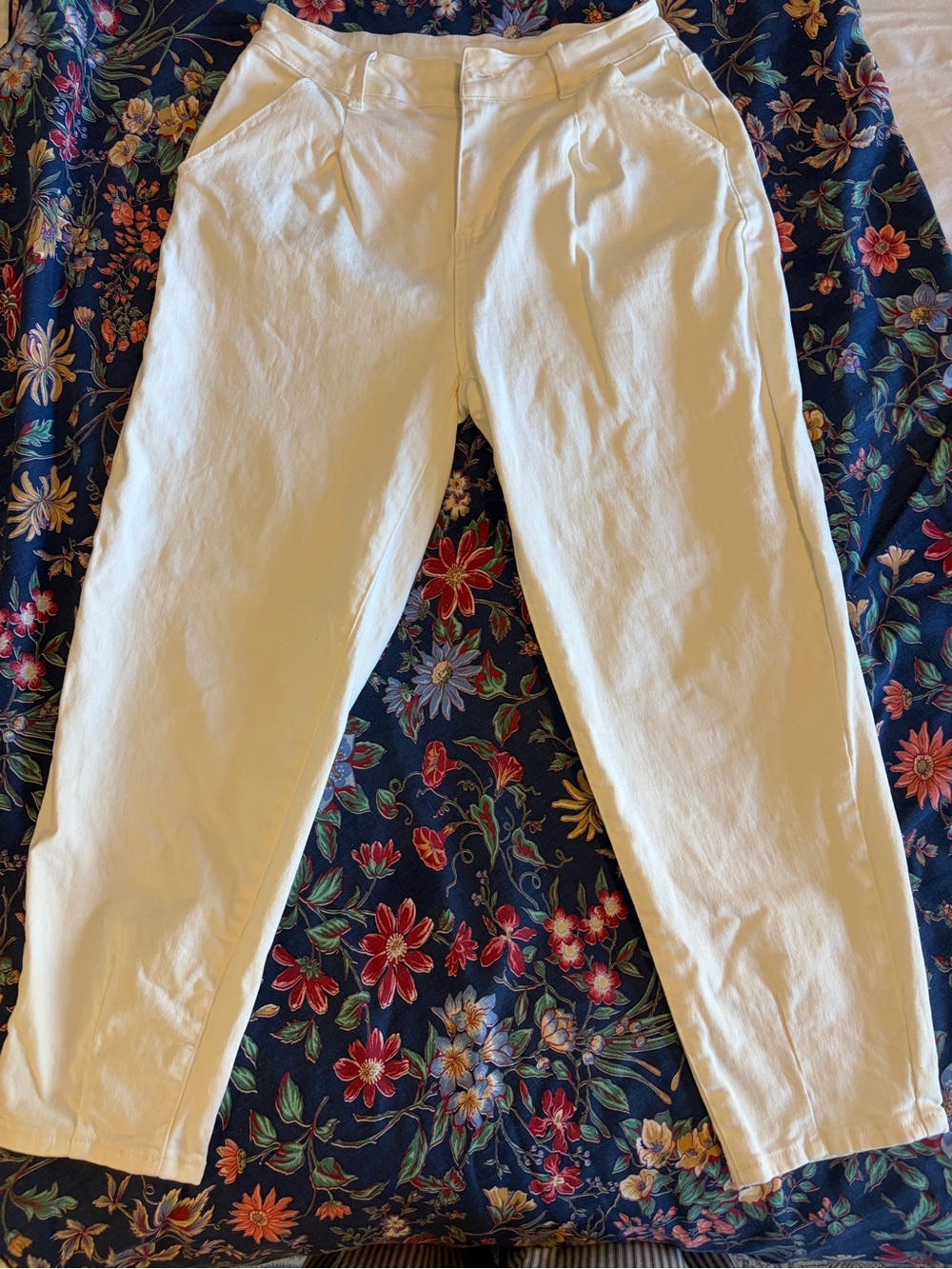 Classic Cream High-Rise Trousers